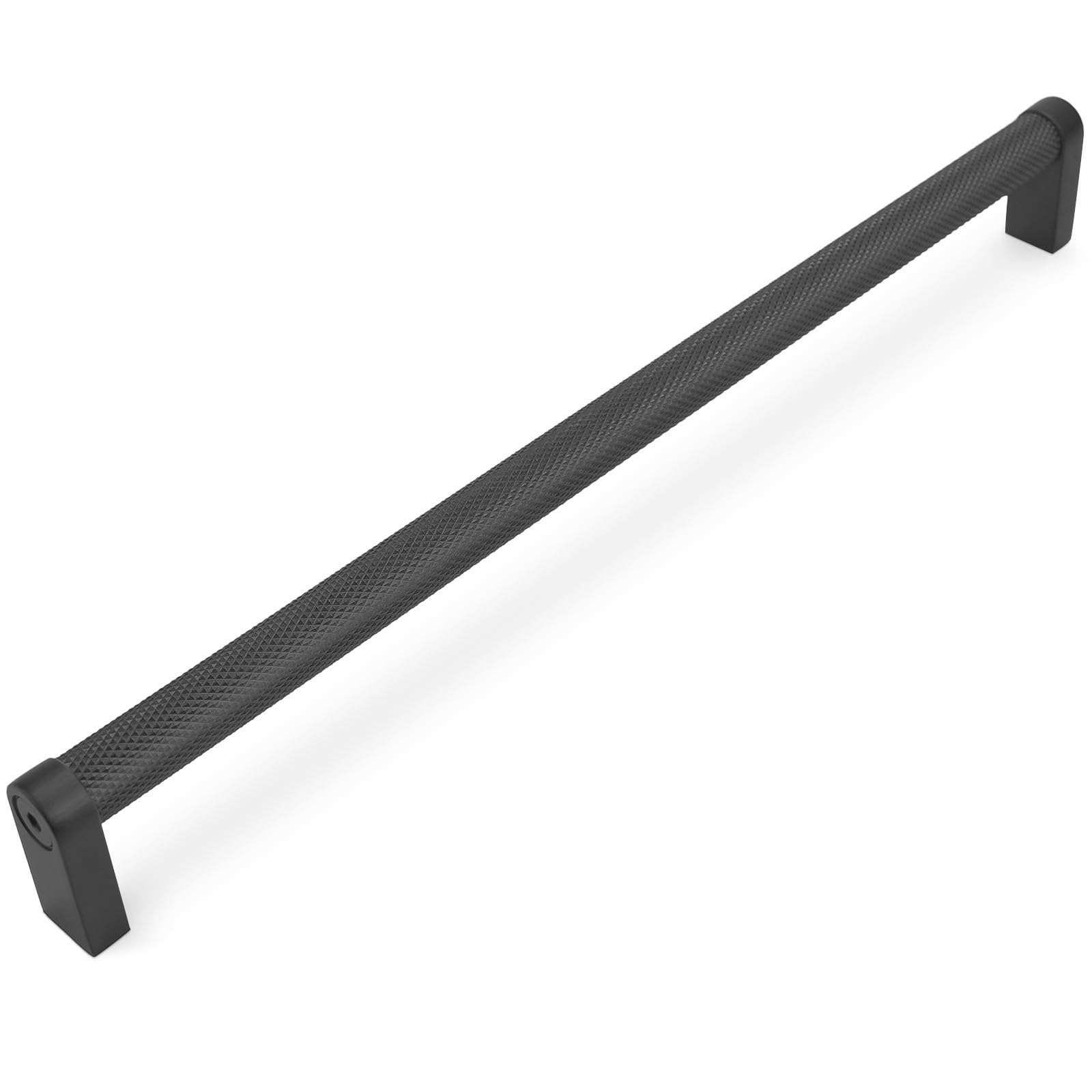 BUKOBYHE 10 Pack 12-5/8 Inch(320mm) Matte Black Kitchen Cabinet Handles Knurled Cabinet Pulls Black Drawer Pulls Kitchen Hardware