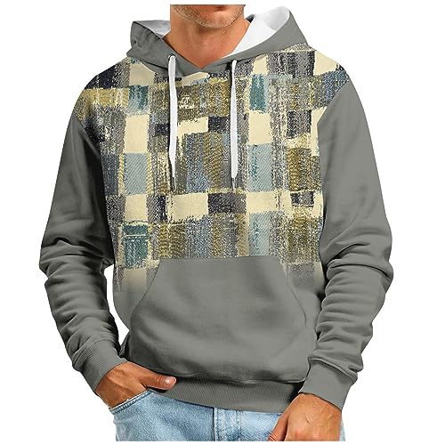 YSFWL Sweatjacke Herren Vintage Druck Hoodie Lange Ärmel Pullover Jacke...