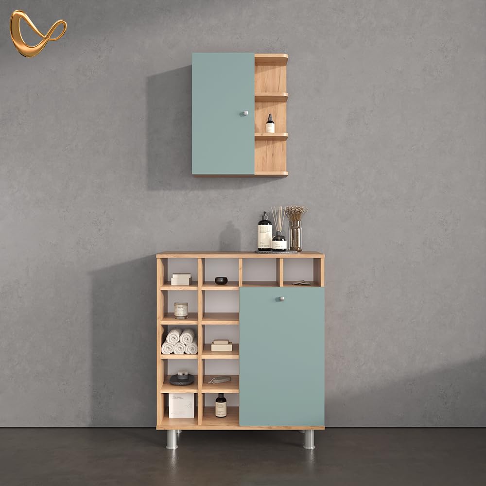 Livinity Badschrank Fucino, Grün, 47.2 x 59.2 cm