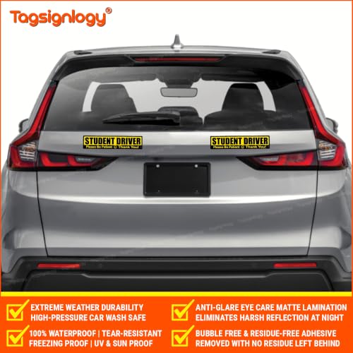 Image of Anti-Glare Student Driver Please Be Patient for Car Bumper Sticker (2 Pack)