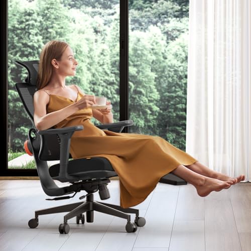 Image of Newtral Ergonomic Office Chair - Home Office Desk Chair with Adaptive Lumbar Support, with Footrest, 4D Armrest, Adjustable Seat Depth & Height