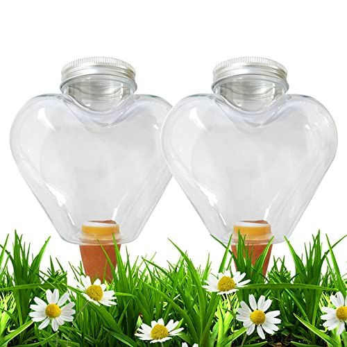 2 Piezas Riego Plantas Vacaciones 500ML, Regar Plantas Vacaciones Automatico, Riego Automatico Macetas, Autorriego para Macetas Sistema, Dispensador Agua Cono Interior Riego Goteo Flores (Amar)