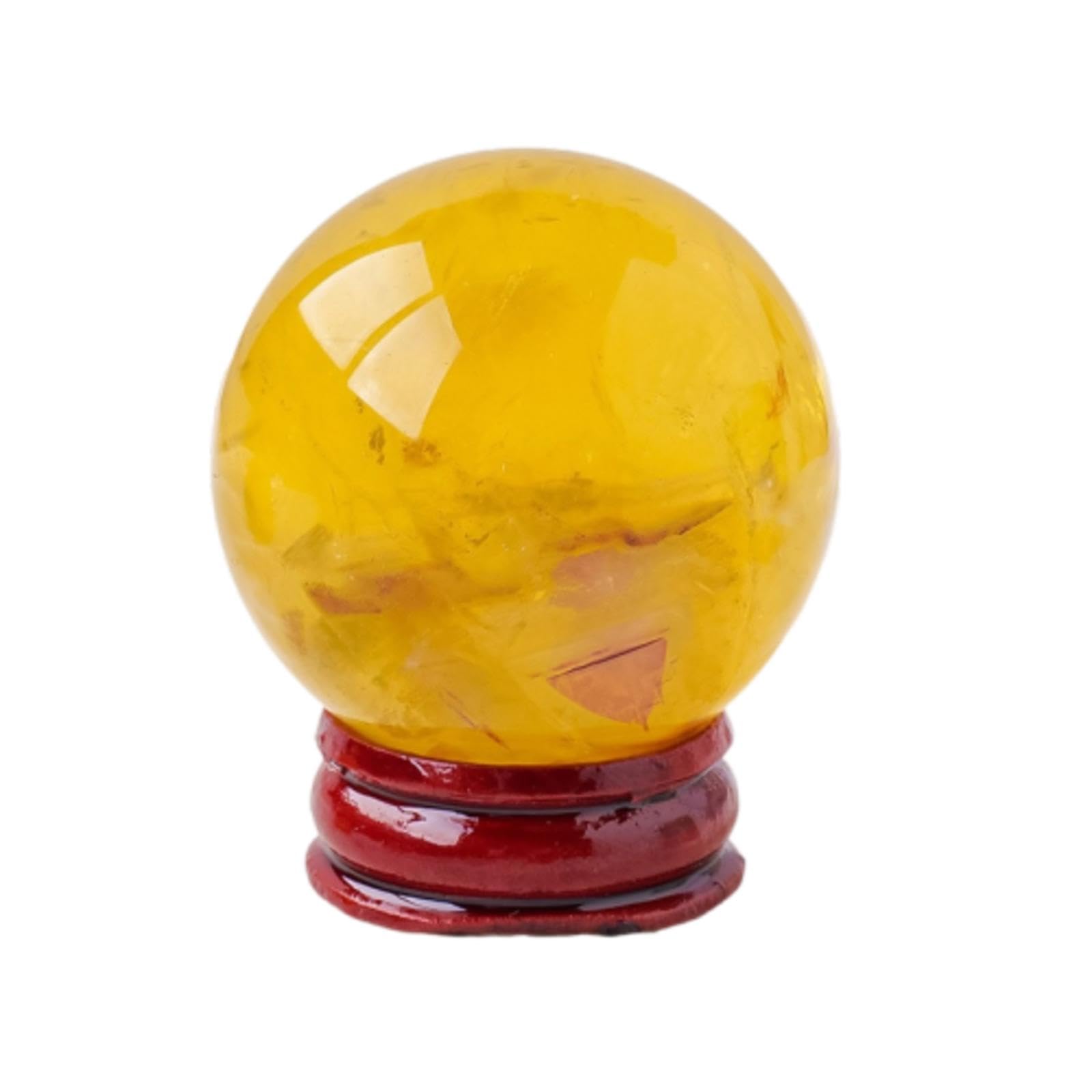 Ylquxeuv One Color Yellow Fluorite Purple Mica Symbiotic Ball Ornaments Crystal Raw Stone Polished Feng Shui Seven Star Array,45Mm
