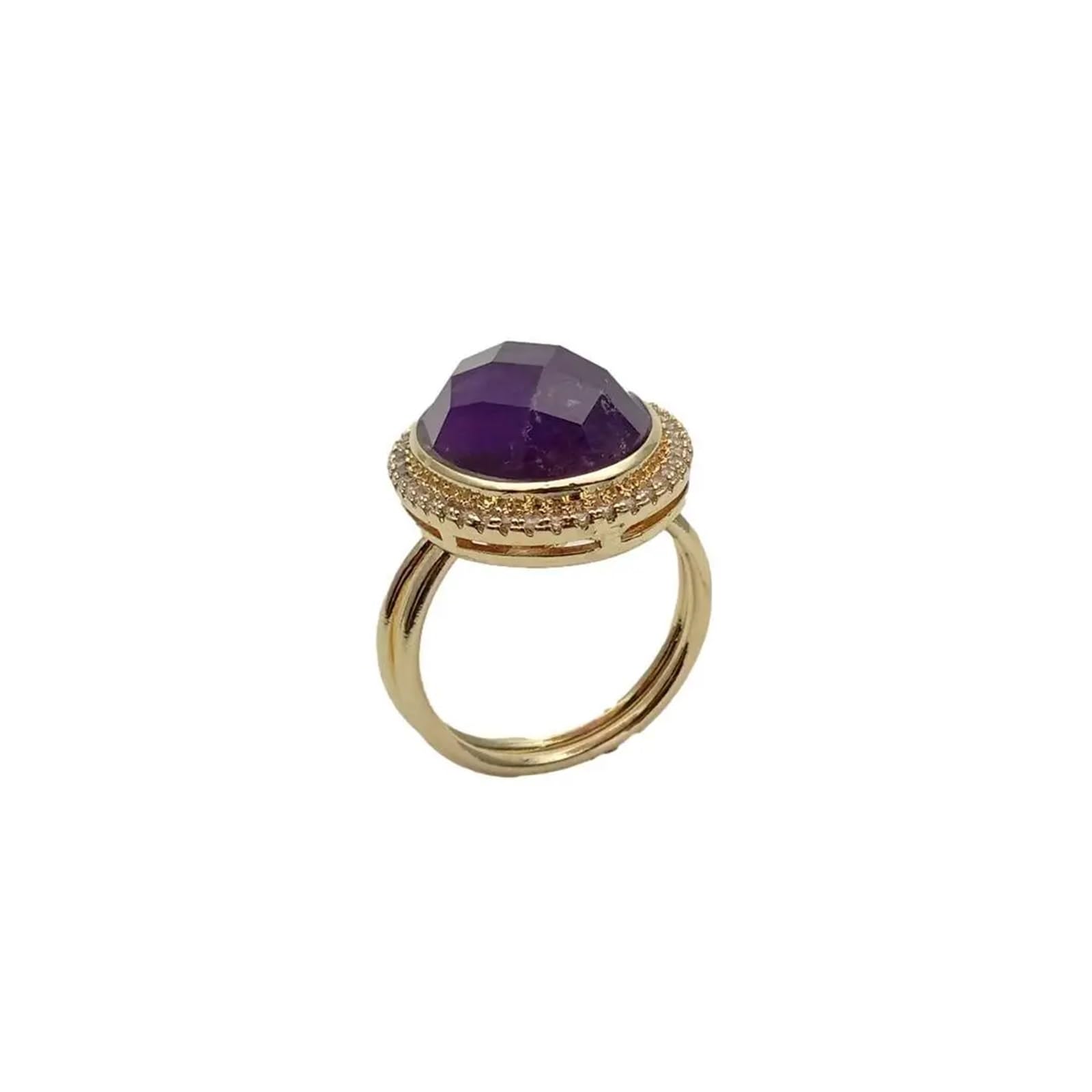 Collane da donna 14x18mm ovale viola ametista strass pavimenta anelli da dito anello regolabile gioielli anniversario