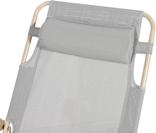 Chaise longue pliante portable de camping avec dossier réglable confortable - 5