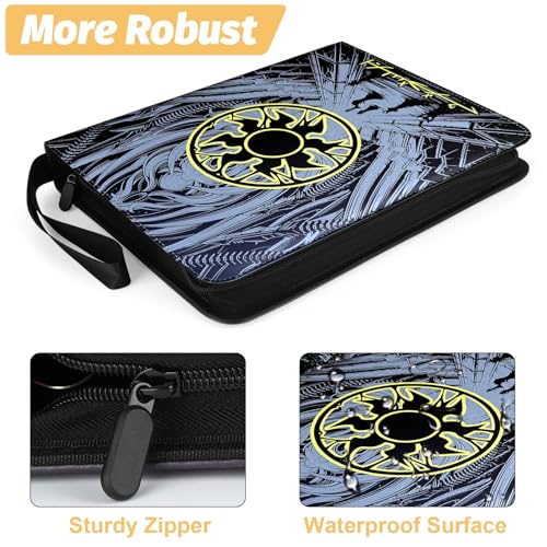 Image of 9 Pocket Card Binder, 720 Double Sided Pocket Trading Card Binder, Premium PU Card Collector Album,Card Folder for MTG /YGO /PTCG /Game Cards(Yellow)