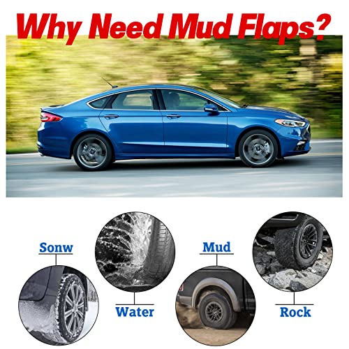 Image of BDFHYK Mud Flaps Splash Guards 4PCS Front & Rear Side Mud Guards Compatible with Ford Fusion 2013-2018 Without OEM Fender Flares