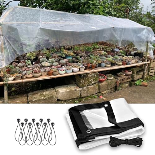 Bâche transparente indéchirable 4,9 x 8,5 m bâche imperméable très robuste