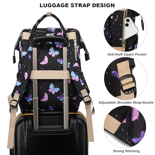 Butterfly Laptop Backpack College School Backpack Bookbags Nurse Backpacks Travel Bags for Women Girls Fits 15.6 Inch Notebook4