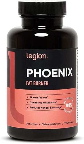 LEGION Phoenix Quemadores de grasa termogénicos y píldoras para perder peso, 30 porciones, 90 cápsulas (cafeína)