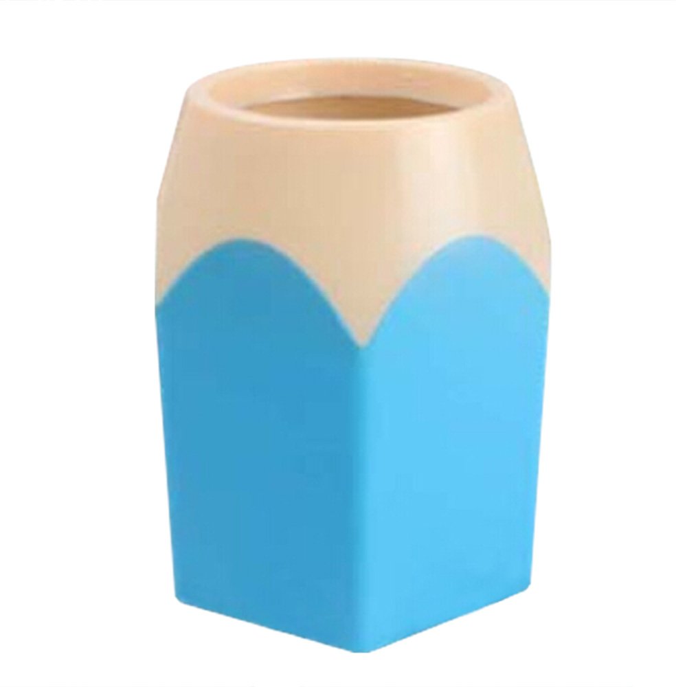 Bluelans New Creative Pencil Tip Design Pen Holder Pencil Cup Desk Tidy Green Blue