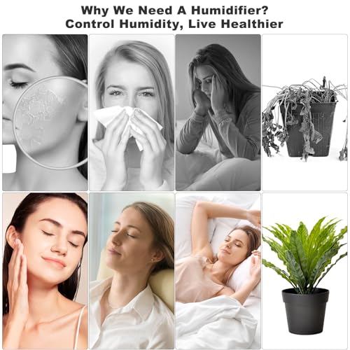Image of Rechargeable Mini Humidifier, Colorful Cool Mist Humidifiers with 7 Color Light, Small Personal Desktop Humidifier for Baby Bedroom, Office, Nursery, Travel with Auto Shut-Off, Super Quiet (White)