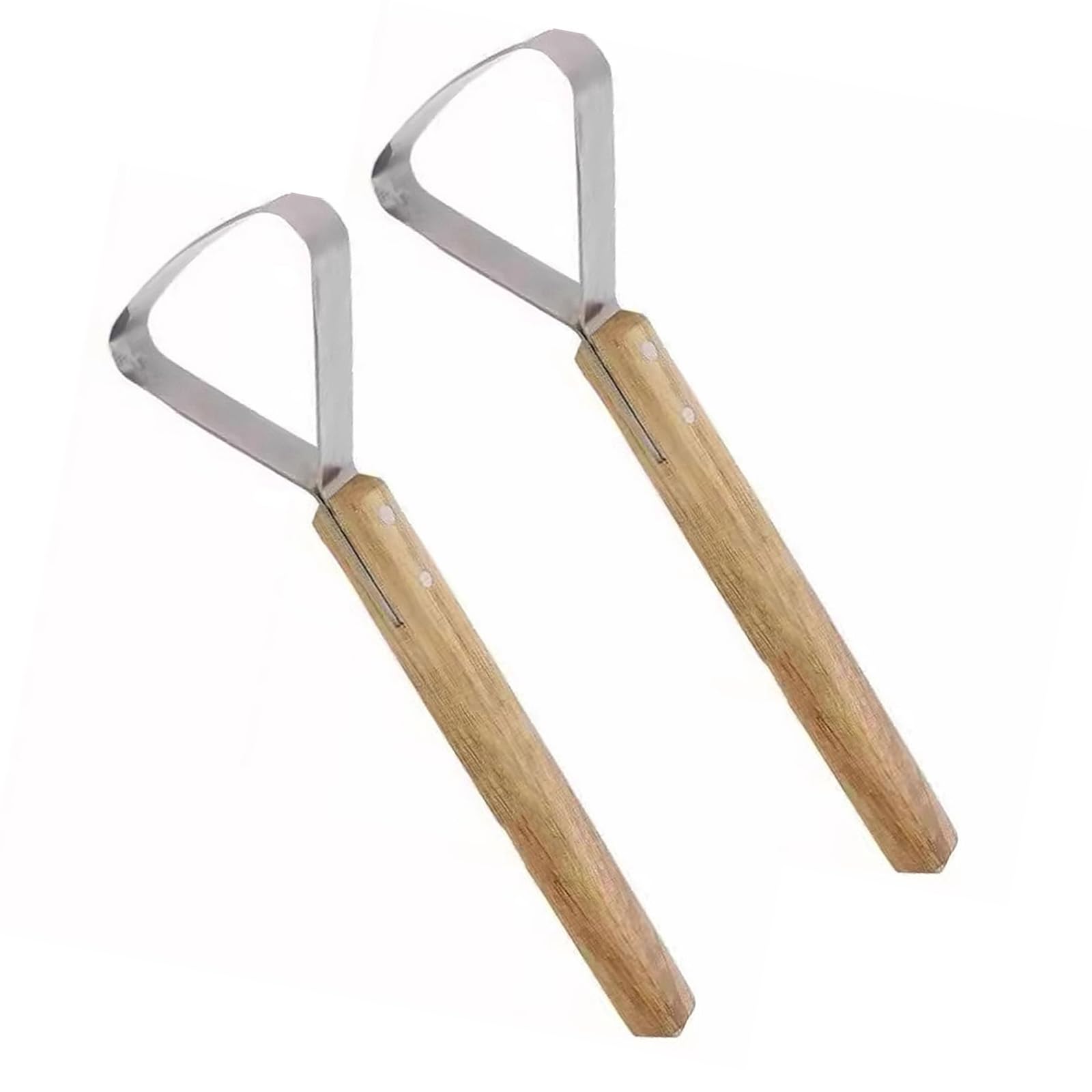 Msioytog 2Pcs Leather Craft Scraper Slicing Tool Leather Cutter Trimming Tool Wood Handle Fleshing for Scraping