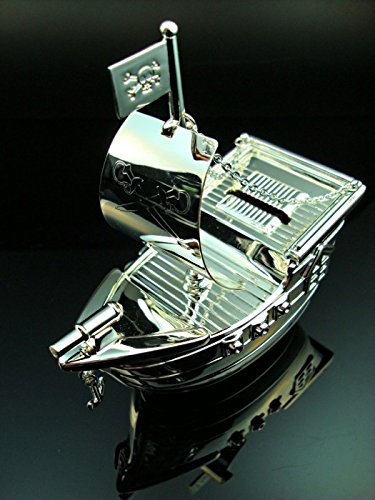 Design Mouse skarbonka posrebrzana odporna na matowienie skarbonka dla dzieci na prezenty na chrzciny prezent mini - gravur do 15 dni - piratenschiff