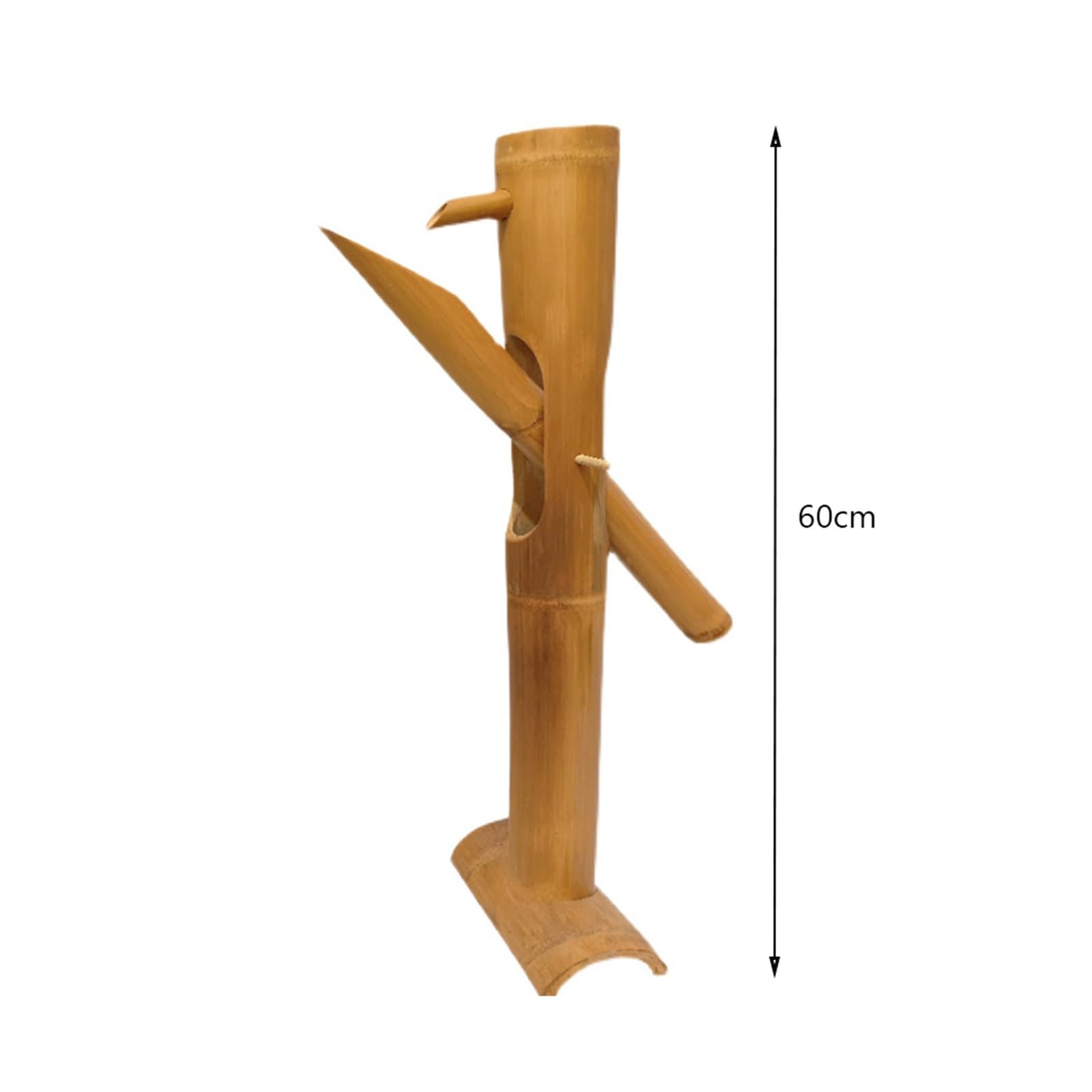 Solar-Bambusbrunnen-Set, Traditioneller Japanischer Bambus-Schaukelbrunnen Mit Pumpe Und Solarpanel, Handkarbonisiert, Für Garten, Terrasse Und Hof(60cm)