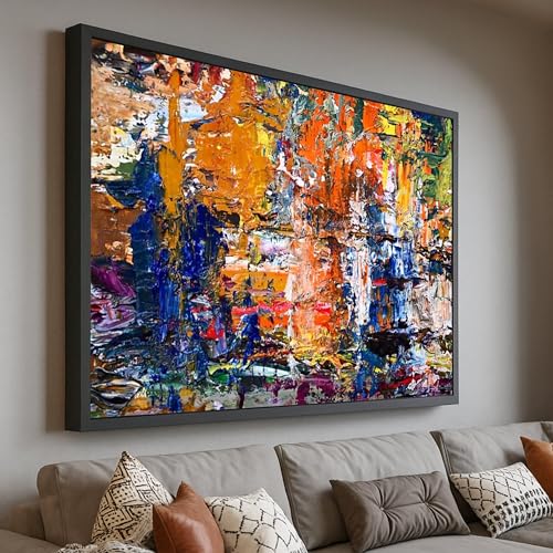 Art mural moderne affiche sur toile abstraite salon tableau graffiti coloré 50 x 75 cm