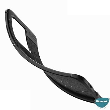 Microsonic Samsung Galaxy S21 Ultra için Kılıf Deri Dokulu Silikon Siyah [Galaxy S21 Ultra ile Uyumlu Kılıf - Siyah]
