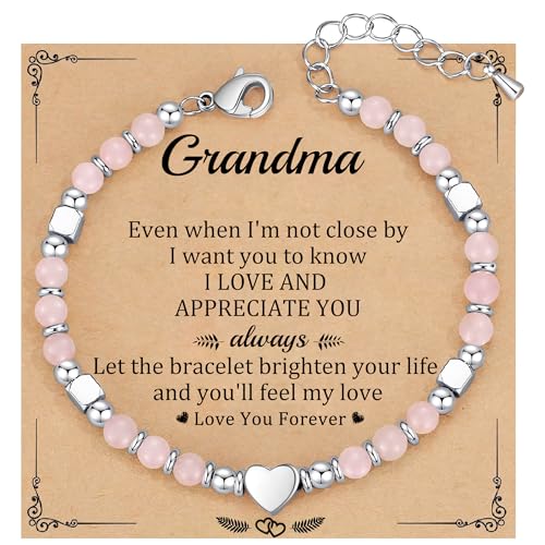 Christmas Gifts for Women, Stocking Stuffers for Teens Beaded Bracelets for Women Gifts for Mom Christmas Gift Mothers Day Gift for Grandma Daughter Bonus Mom Nature Stone Bead Bracelet Graduation Jewelry for Her 2026