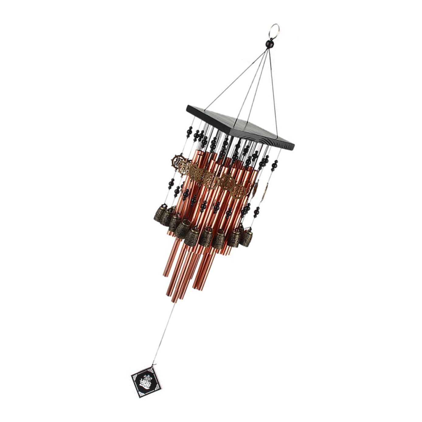 Cloche décorative suspendue bronze pour jardin zen calme