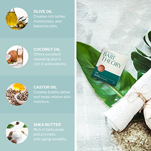 Bare Theory Moisturizing Bar Soap, Made With Cold Process For Optimal Goodness, Enriched With Nourishing Shea Butter, Olive Oil & Coconut Oil, Rejuvenating Soap For All Skin Types (Rose Geranium) #TOP2