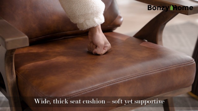 Sillón Plegable Cuero Sintético Marrón miniatura 7