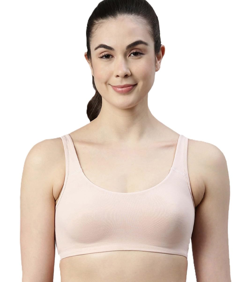 SB06 Low Impact Cotton Sports Bra - Non-Padded • Wirefree - Black