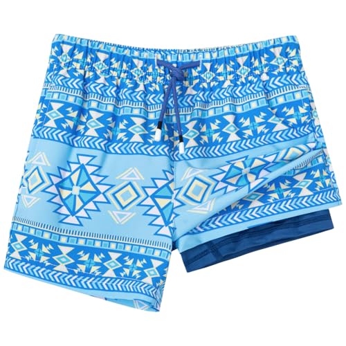 Image of SURF CUZ Boys Swim Trunks with Boxer Brief Liner Toddler Boy Stretch Swimsuit Shorts Quick Dry Swimming Trunks Bathing Suit