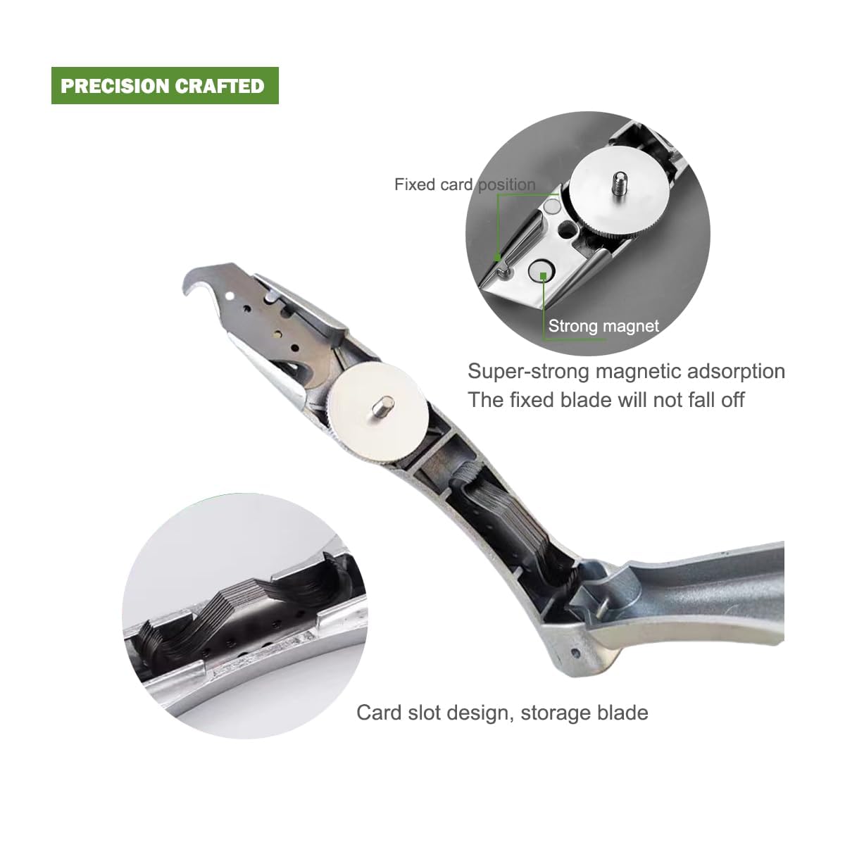 Coltello Multiuso a Gancio con Lame Cutter Trapezoidale e Piccola Lama a Gancio, Taglierino Professionale, Taglierini Professionali, Ideale per Tagliare Rivestimenti per Pavimenti in PVC