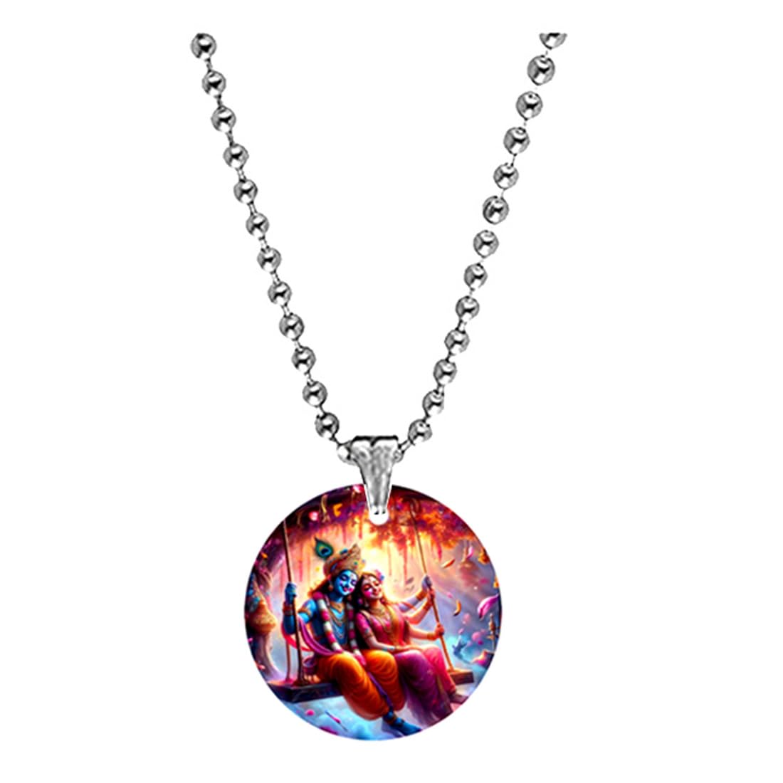 abhiora fashion Radha Krishna Swing Bead Chain Acrylic Religious Pendant for Men Women Spiritual Devotional Jewelry Lightweight Daily Wear Gift-picture-35
