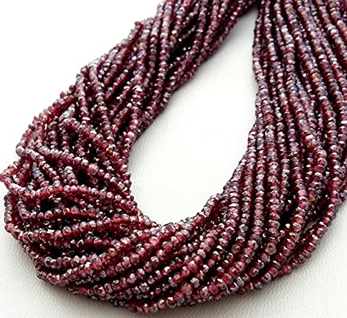 Garnet faceted rondelles beads LKBEADS pour création bijoux