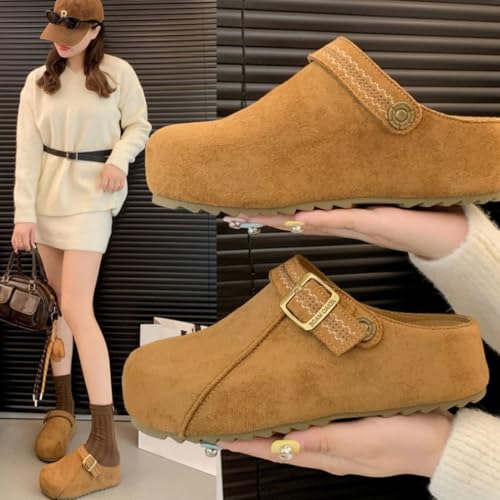 Sabots pour femmes classiques à plateforme en cuir d'imitation - 4