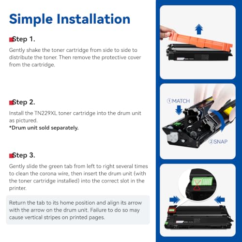 Image of TN229XL TN229 Toner Cartridges 4-Pack High Yield MFC-L3720CDW MFC-L3780CDW | Compatible for Brother TN-229XL TN229 XL MFC-L3720CDW L3780CDW L3765CDW HL-L3220CDW L3280CDW L3300CDW L3295CDW Series Printer