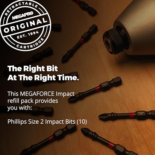 Embouts à impact Megaforce PH2 anti dérapage avec micro pointe aimantée
