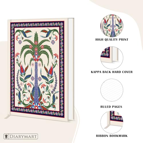 Image of Hard Bound Notebook for Girls & Women | A5 Ruled Journal | 192 Pages | 80 GSM Premium Paper | Designer Laminated Cover | Ribbon Bookmark | Notebook for School, College, Office, Journaling & Note Taking (DM4012)
