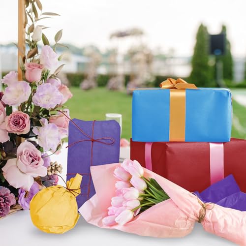 Image of 120 Sheets 20 inchX14 inch Colored Tissue Paper for Gift Bags Wrapping, Art Tissue Paper Bulk for Weddings Birthday Party Crafts Decoration, 10 Colors