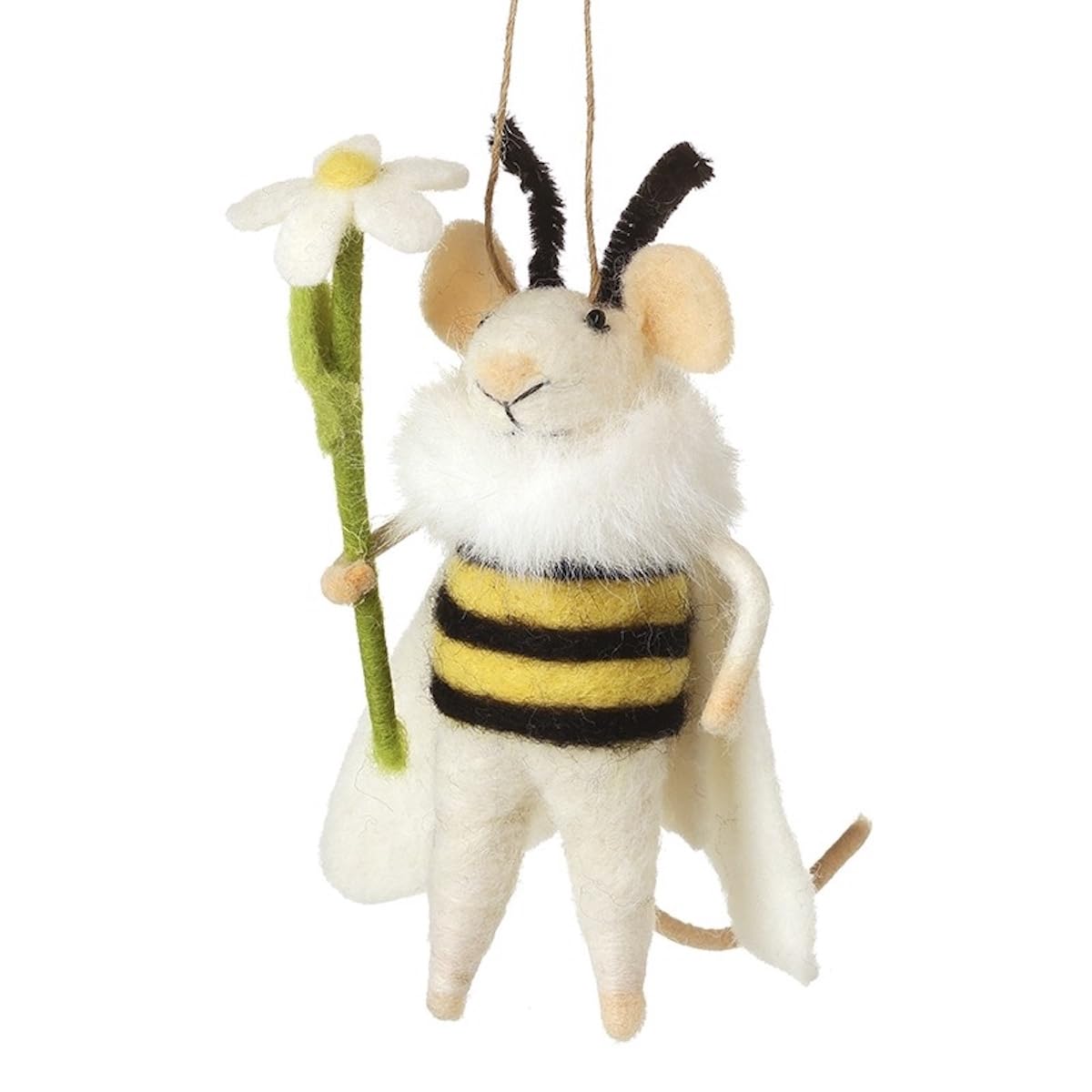 Heaven Sends Multicoloured Felt Mouse In Bumblebee Costume Easter Decoration