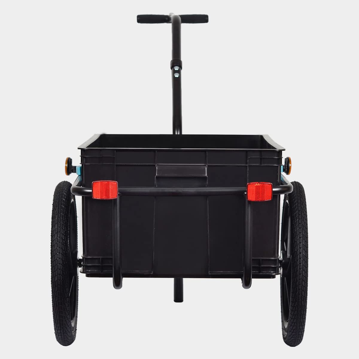 Tiggo 70L Remorque de Velo Transport, Panier Amovible, Chassis en Acier, Traction : 40kg Max, Bache Impermeable, Utilisable comme Chariot a Main