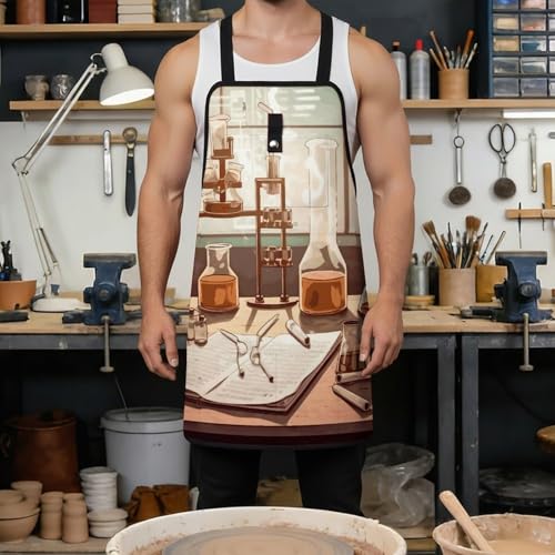 Delantal de trabajo ajustable con 8 bolsillos para hombres y mujeres miniatura 4