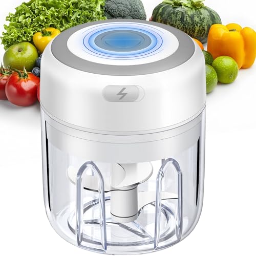 Electric Vegetable Chopper, Rechargable USB Blender to...