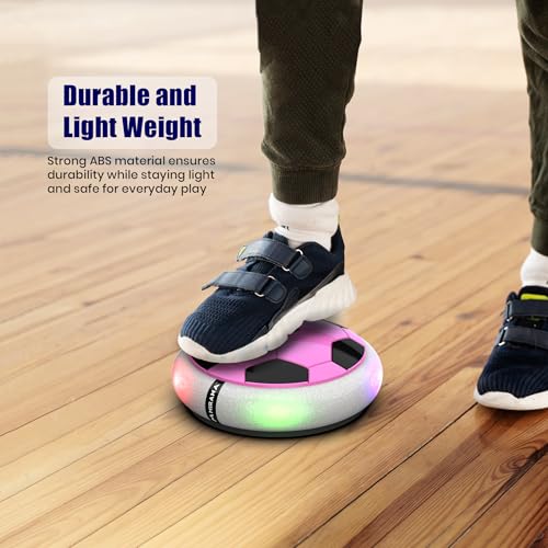 Image of Mirana Air Football Smart Toy for Kids | 3-Mode USB Type-C Rechargeable Hover Ball | Indoor Electric Hoverball with LED Lights | Birthday Gift for Boys & Girls 2 3 4 5 6 7 8 9 10 Years (Pink)