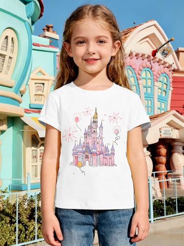 Image of Magical Shirts for Girls Animal Kingdom Shirt Kid Magic Princess T Shirt Castle Graphic Tees Summer Short Sleeve Tops