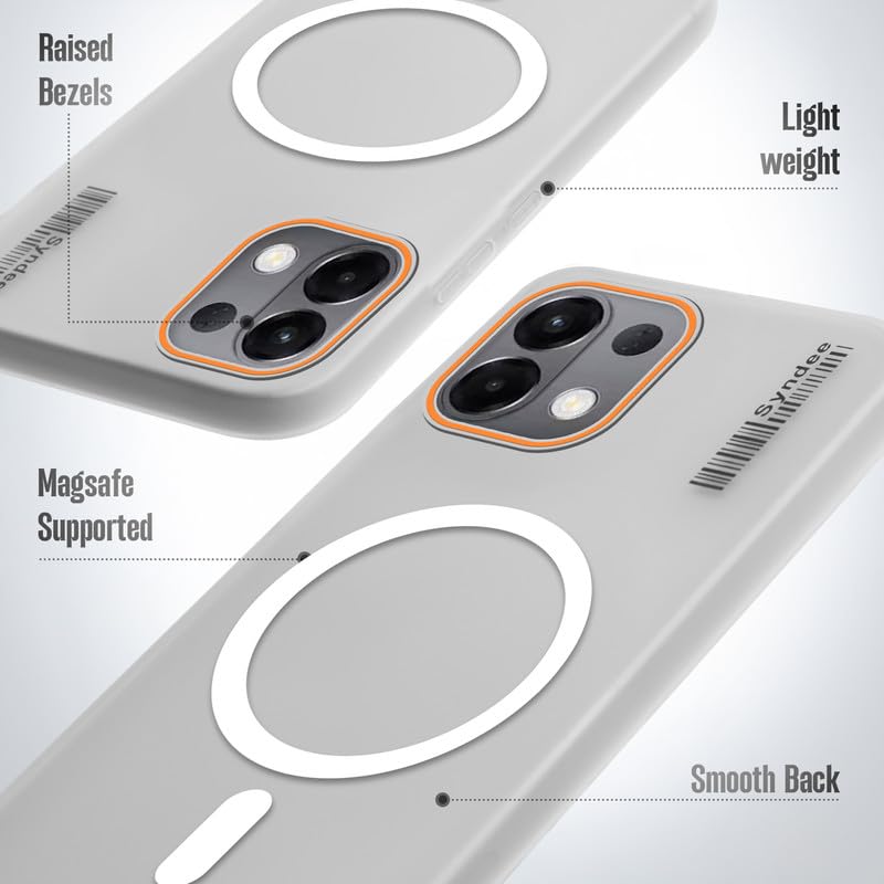 Image of Mr. Case Back Cover for Oppo K13 5G Sleek Frosted Translucent Back Only Compatible with Wireless Magnetic Accessories | Anti-Scratch Shockproof Phone Case - White