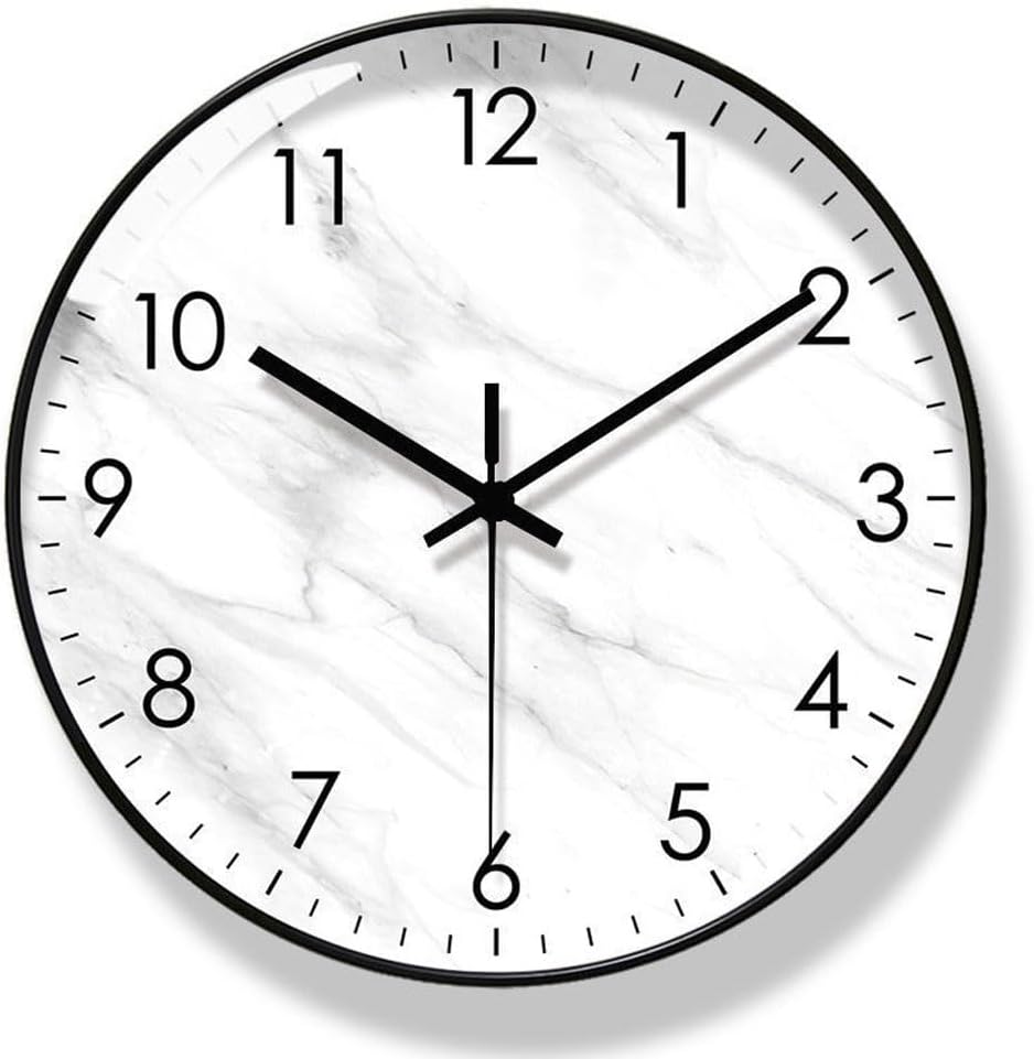 Clock Living Room Hanging Clockmarble Light Decoration Silent Household Use