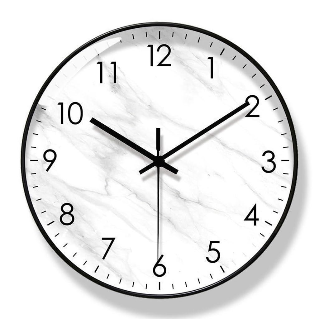Horloge de salon silencieuse JFDBGU : décoration murale marbre moderne