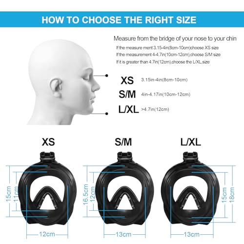 Jsdoin Snorkel Mask Full Face,180°view Design - Anti-fog, Anti-leak Technology - Sports Camera Compatible - for a Safe Adults and Kids Snorkeling Experience - Image 3