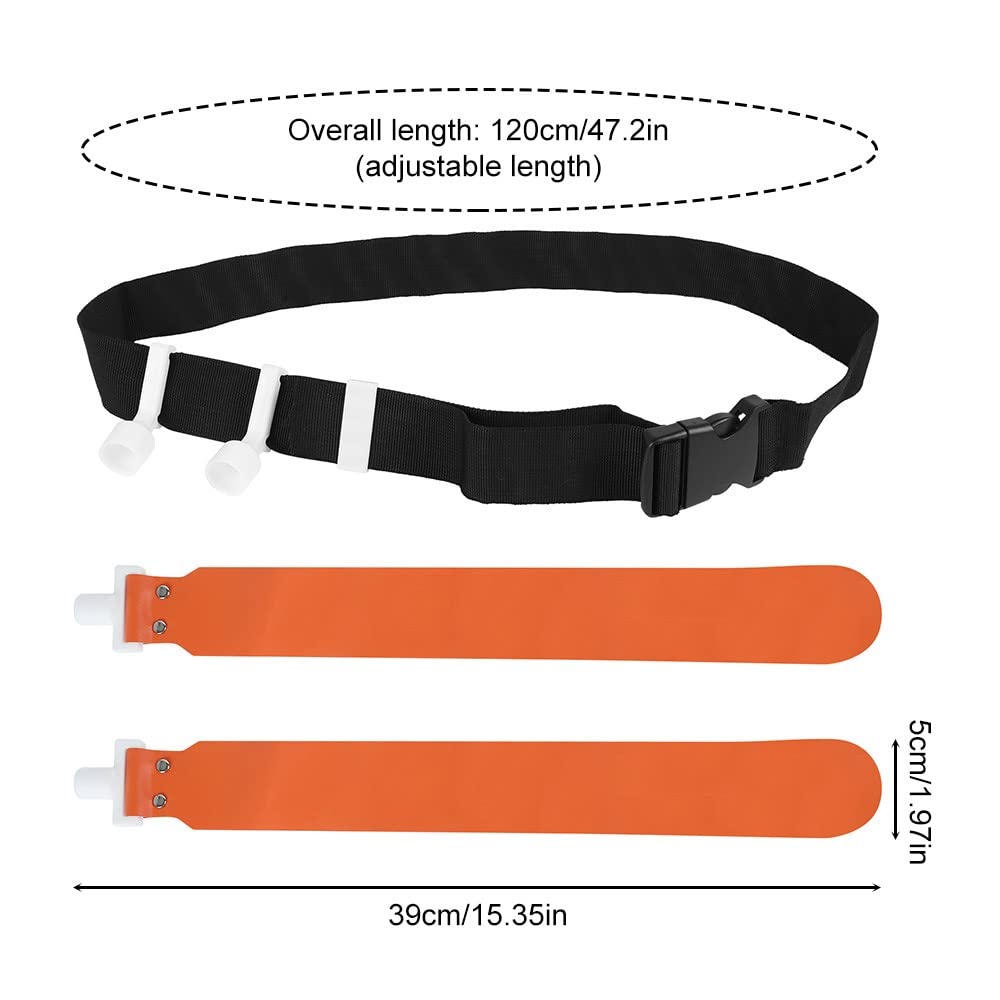 DONGKER Juego de banderas y cinturones, banderas de fútbol, cinturón de fútbol de PVC, 2 banderas, hebilla de liberación para equipos de entrenamiento juvenil y adulto, naranja, 1