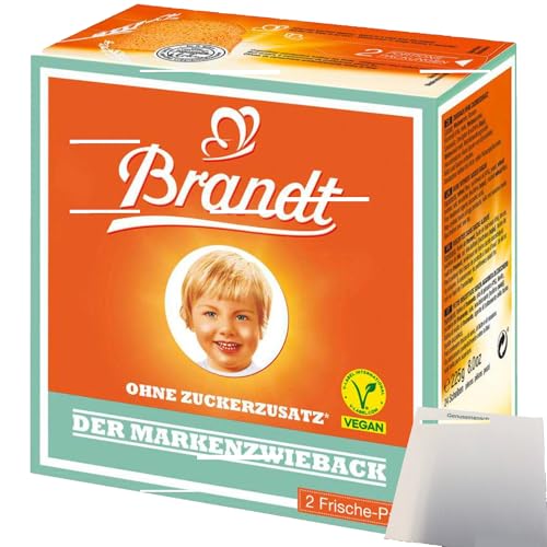 usy Bundle für Brandt Markenzwieback ohne Zuckerzusatz (225g Packung) + usy Block