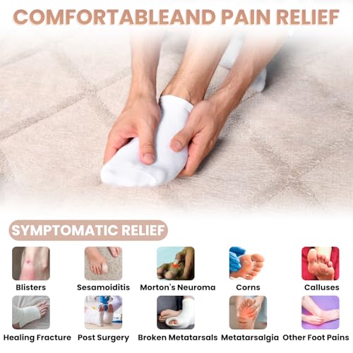 Image of Dimeho 30PCS Metatarsal Felt Foot Pad Foot Metatarsal Pads for Women Men Adhesive Forefoot Pads Forefoot Cushion Pads Ball of Foot Cushion Pain Relief Forefoot Sole Support Foam Foot Cushion Pad