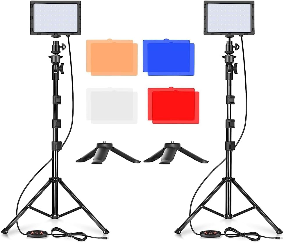 EMART 2 Pack LED Video Light with 53inch Adjustable Tripod Stand