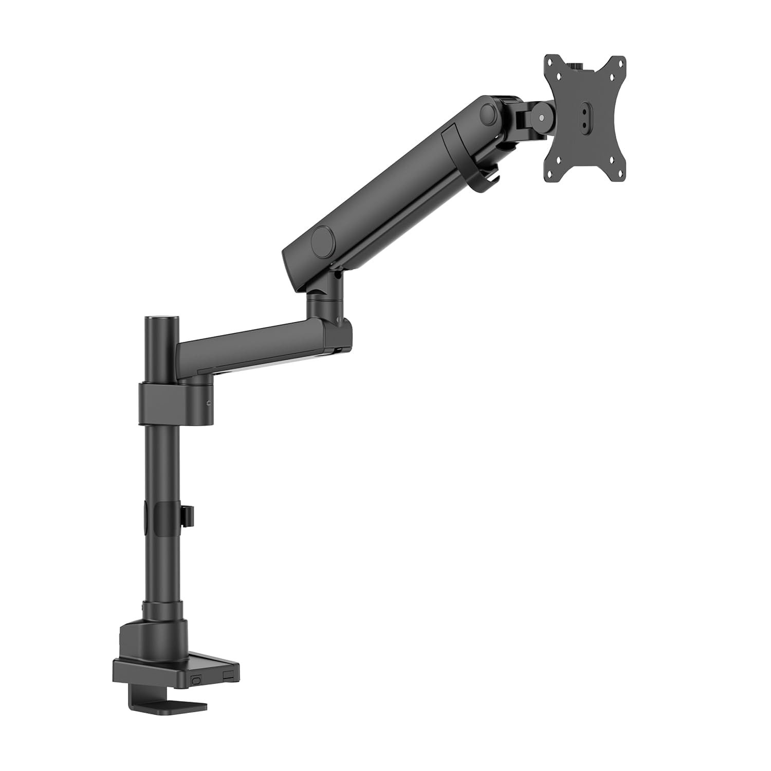 White Mulberry Single Screen Pole Mounted Heavy-Duty Mechanical Spring Monitor Arm for 17-40 Inch |2-22kgs| Flat & Curved Screens, Universal Desk Mount with Swivel, Tilt, Rotation